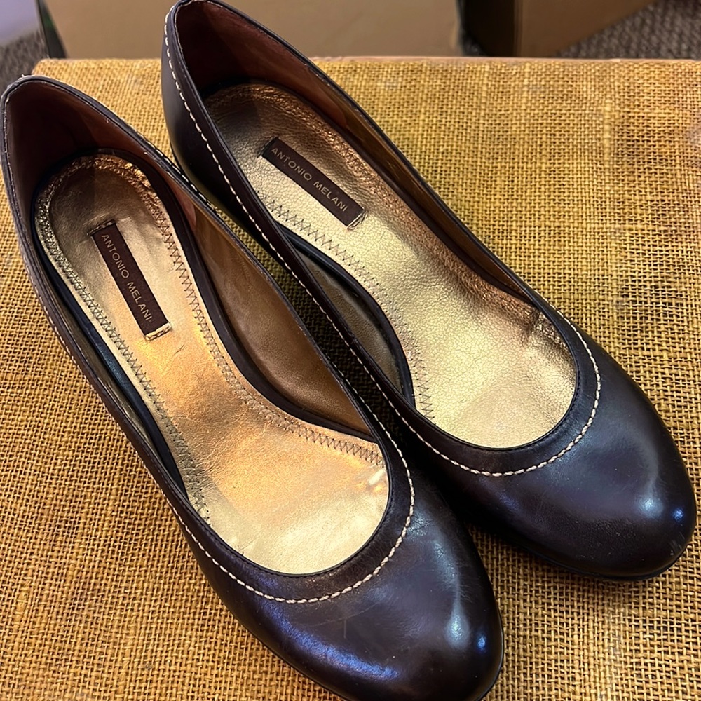 Antonio melani Elana size 8.5M brown leather heels